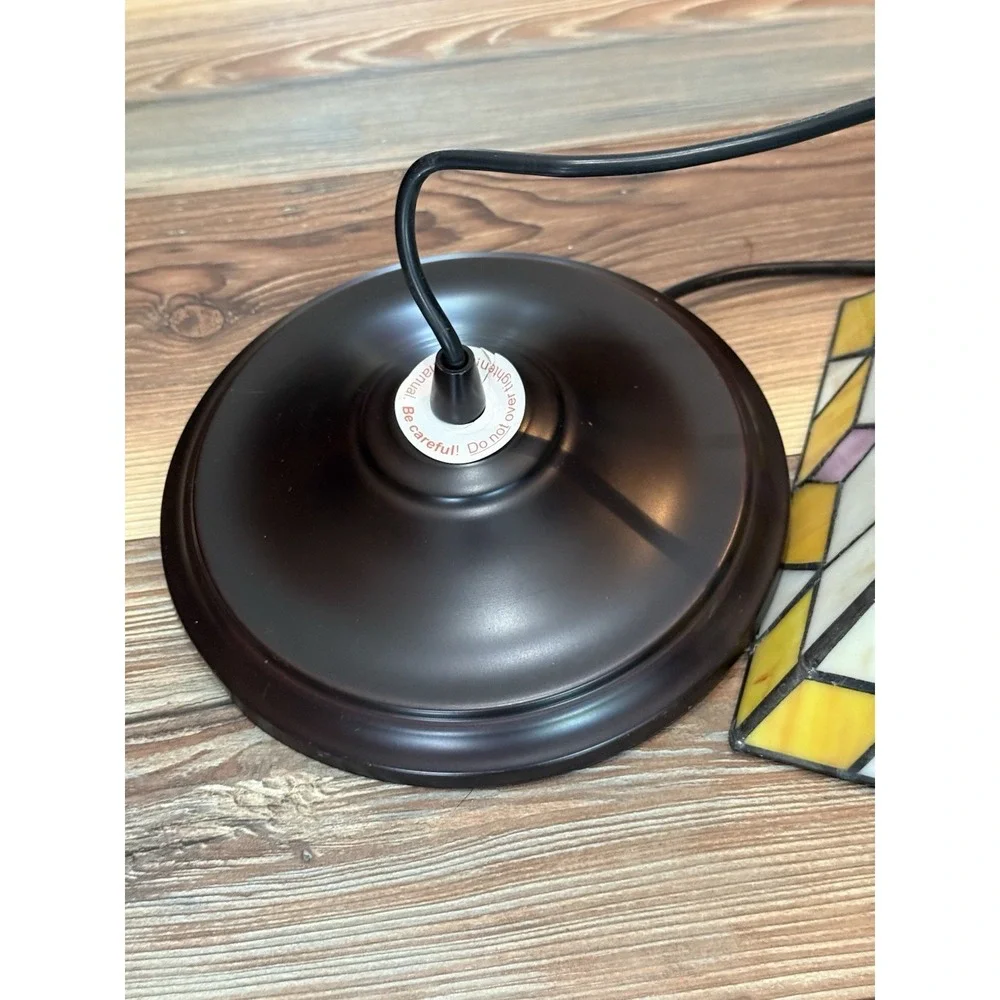 Craftsman Tiffany Glass Instant Pendant Light 11x11x10